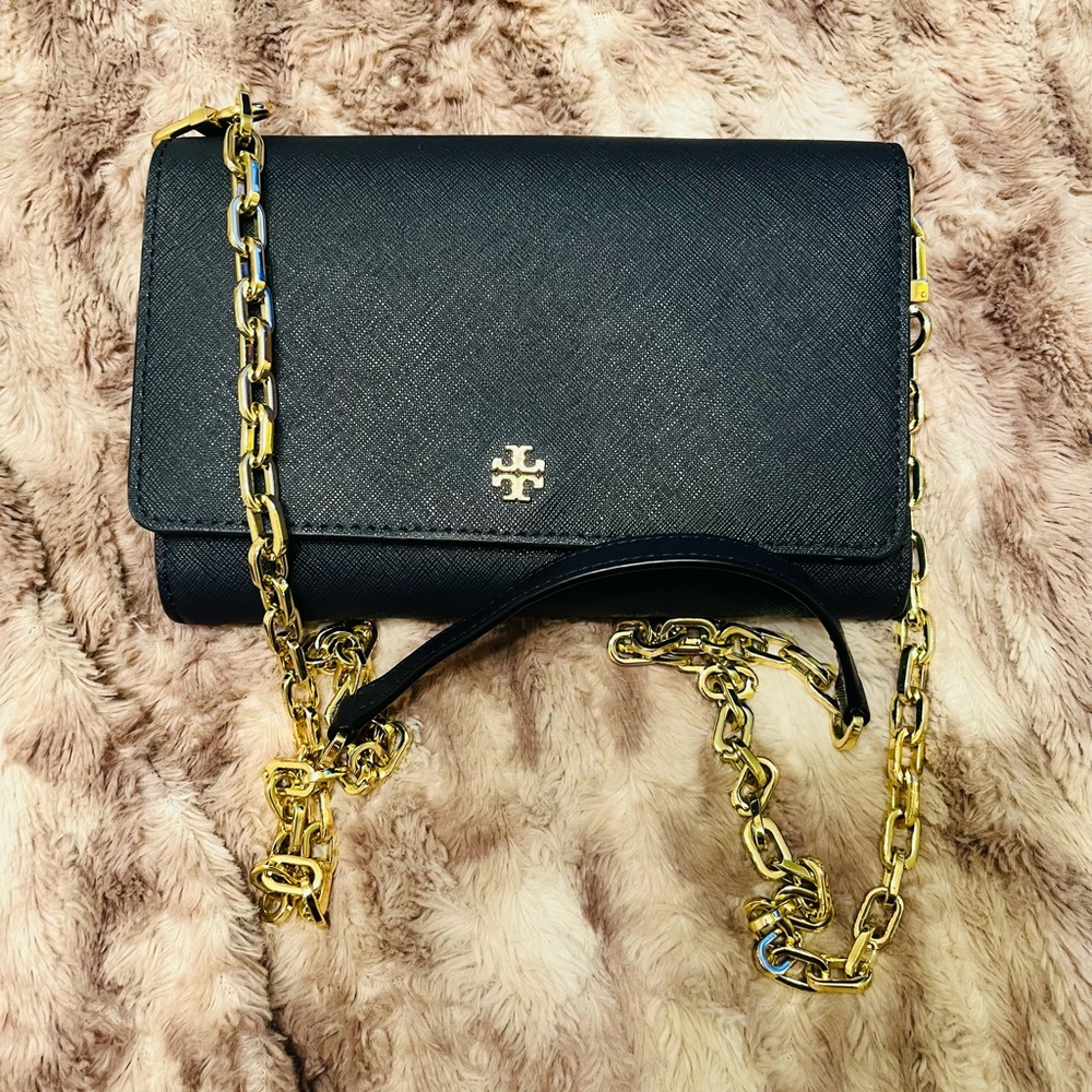 Tory Burch Emerson Chain Wallet Leather Crossbody Bag